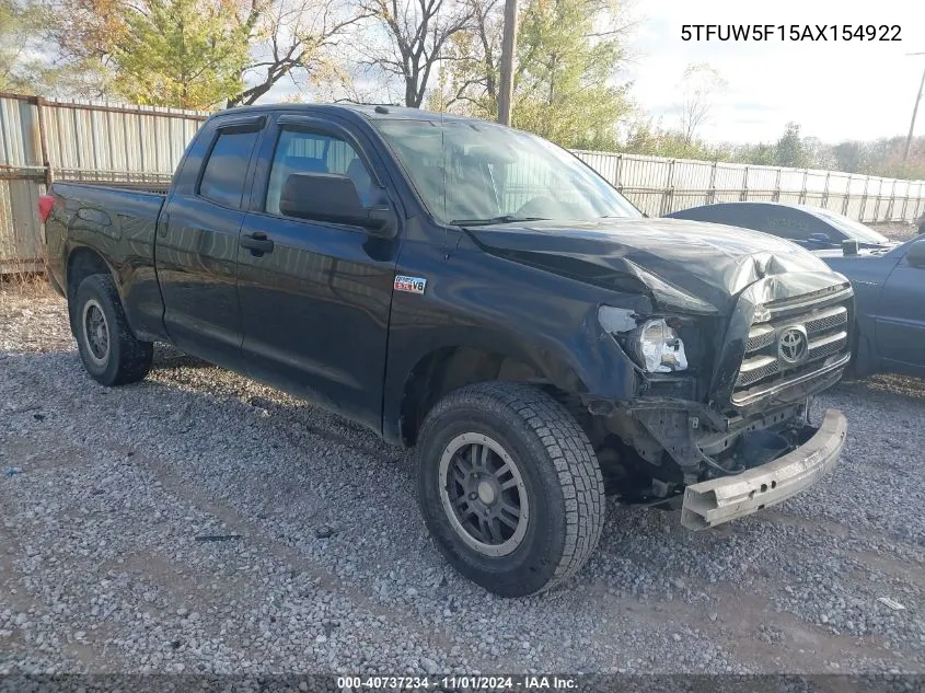 2010 Toyota Tundra Grade 5.7L V8 VIN: 5TFUW5F15AX154922 Lot: 40737234