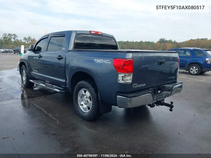 2010 Toyota Tundra Crewmax Sr5 VIN: 5TFEY5F10AX080517 Lot: 40789397