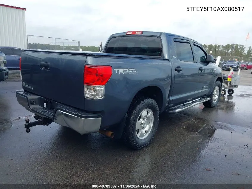 2010 Toyota Tundra Crewmax Sr5 VIN: 5TFEY5F10AX080517 Lot: 40789397