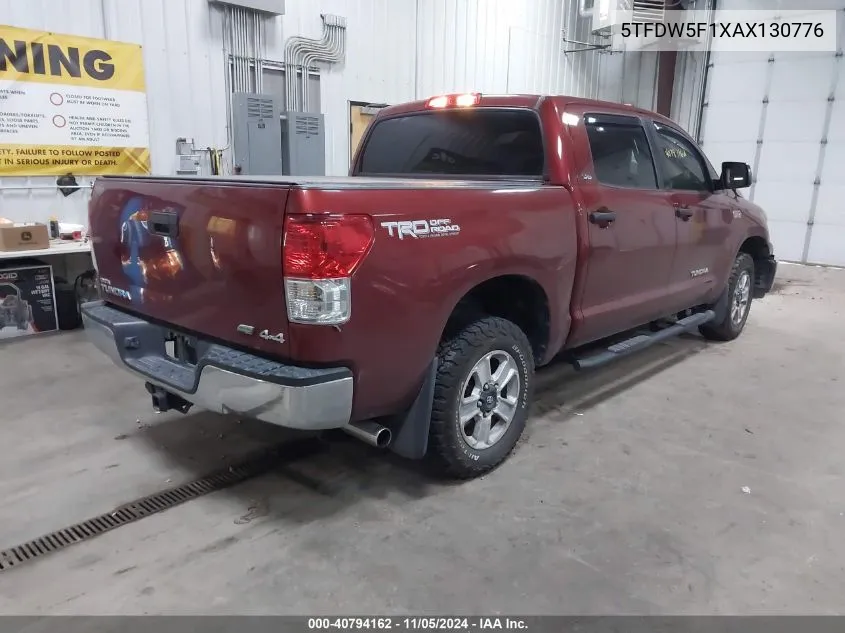 2010 Toyota Tundra Grade 5.7L V8 VIN: 5TFDW5F1XAX130776 Lot: 40794162