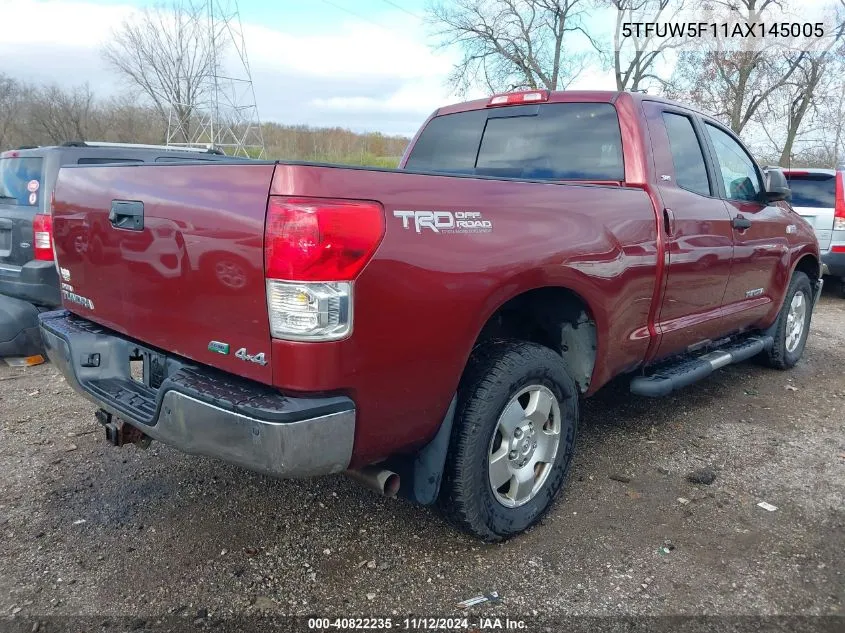 2010 Toyota Tundra Grade 5.7L V8 VIN: 5TFUW5F11AX145005 Lot: 40822235