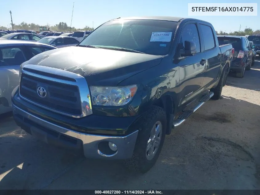 2010 Toyota Tundra Grade 4.6L V8 VIN: 5TFEM5F16AX014775 Lot: 40827280