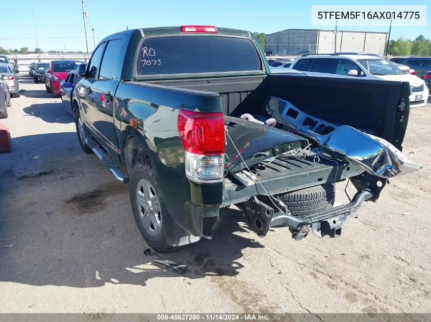 2010 Toyota Tundra Grade 4.6L V8 VIN: 5TFEM5F16AX014775 Lot: 40827280