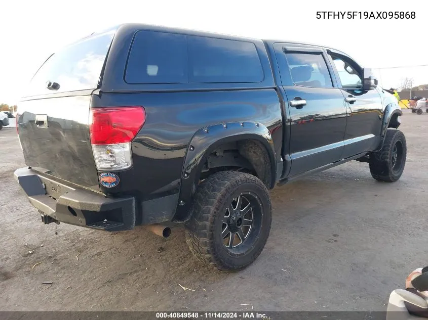 2010 Toyota Tundra Crewmax Limited VIN: 5TFHY5F19AX095868 Lot: 40849548