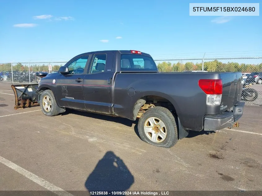 2011 Toyota Tundra Double Cab Sr5 VIN: 5TFUM5F15BX024680 Lot: 12125838