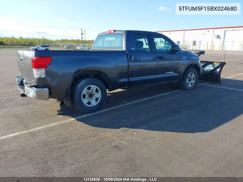 2011 Toyota Tundra Double Cab Sr5 VIN: 5TFUM5F15BX024680 Lot: 12125838