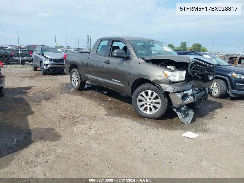 2011 Toyota Tundra Grade 4.6L V8 VIN: 5TFRM5F17BX028817 Lot: 39313990