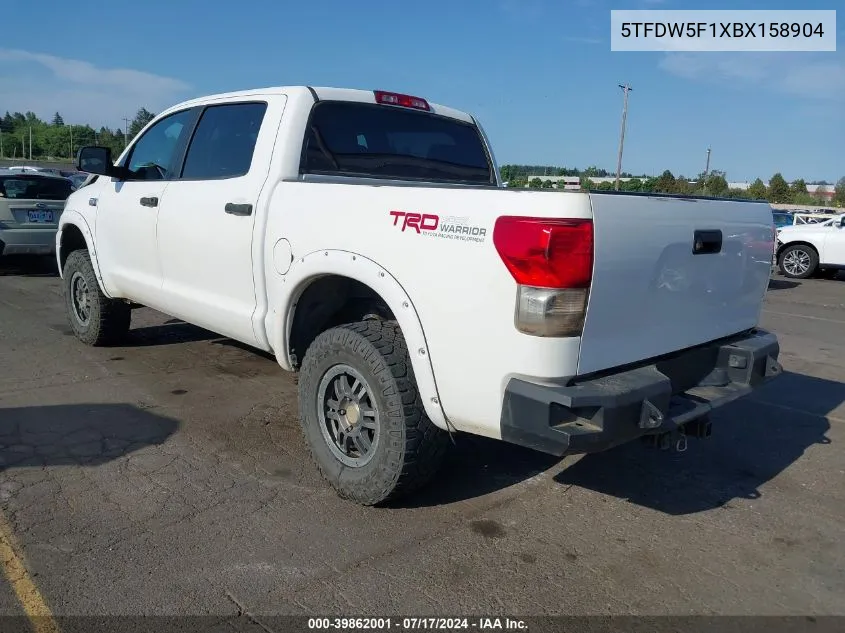 2011 Toyota Tundra Grade 5.7L V8 VIN: 5TFDW5F1XBX158904 Lot: 39862001