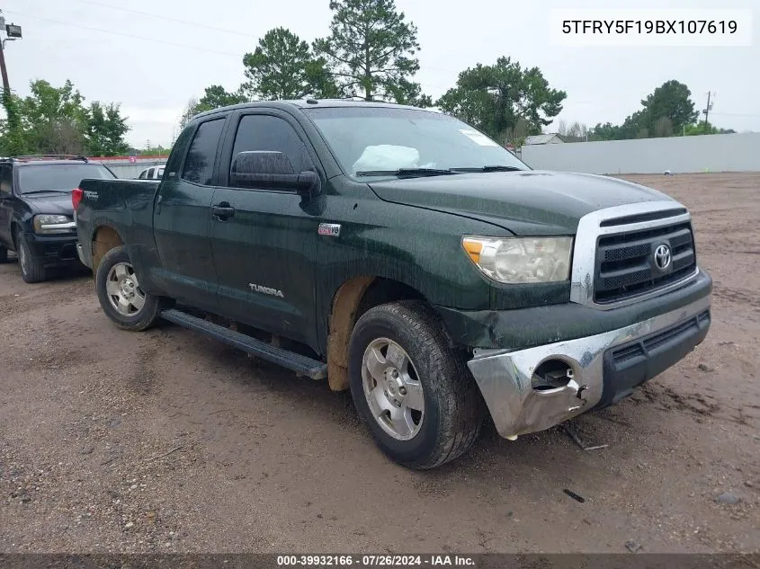 2011 Toyota Tundra Grade 5.7L V8 VIN: 5TFRY5F19BX107619 Lot: 39932166