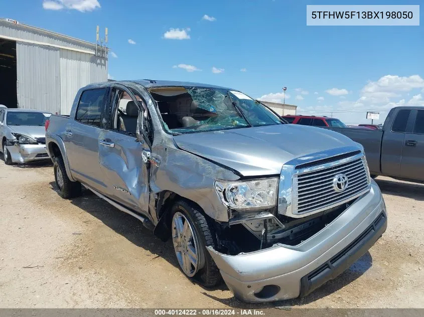 2011 Toyota Tundra Limited 5.7L V8 VIN: 5TFHW5F13BX198050 Lot: 40124222