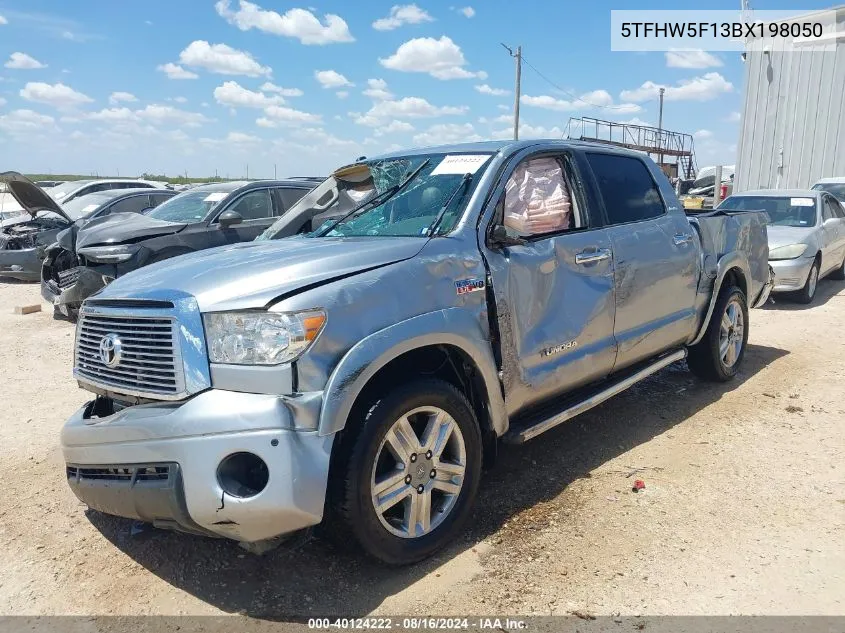 2011 Toyota Tundra Limited 5.7L V8 VIN: 5TFHW5F13BX198050 Lot: 40124222