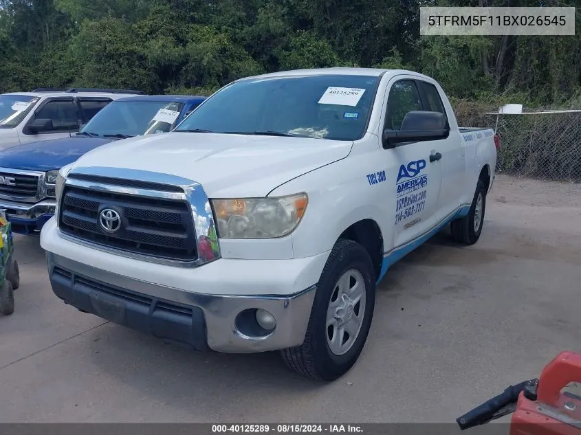 2011 Toyota Tundra Grade 4.6L V8 VIN: 5TFRM5F11BX026545 Lot: 40125289