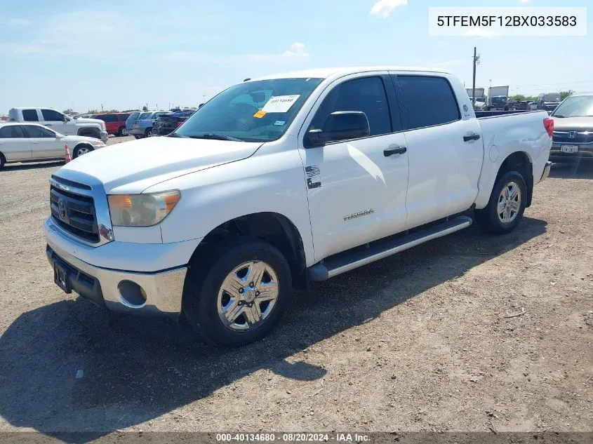 5TFEM5F12BX033583 2011 Toyota Tundra Grade 4.6L V8