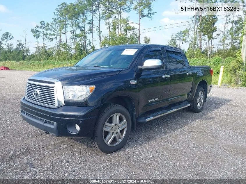 2011 Toyota Tundra Crewmax Limited VIN: 5TFHW5F16BX183283 Lot: 40157491