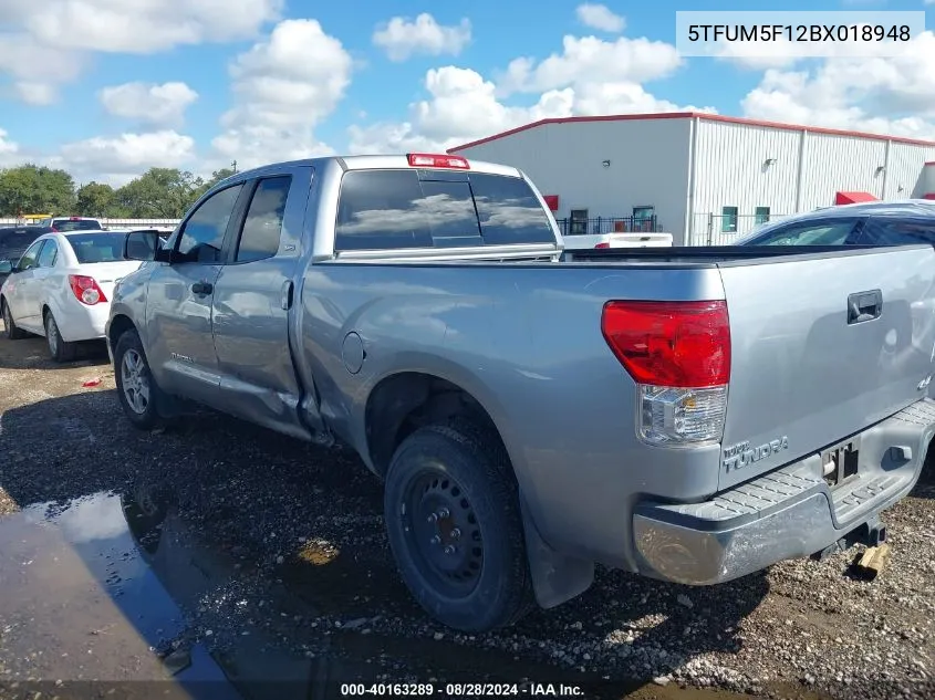 2011 Toyota Tundra Grade 4.6L V8 VIN: 5TFUM5F12BX018948 Lot: 40163289