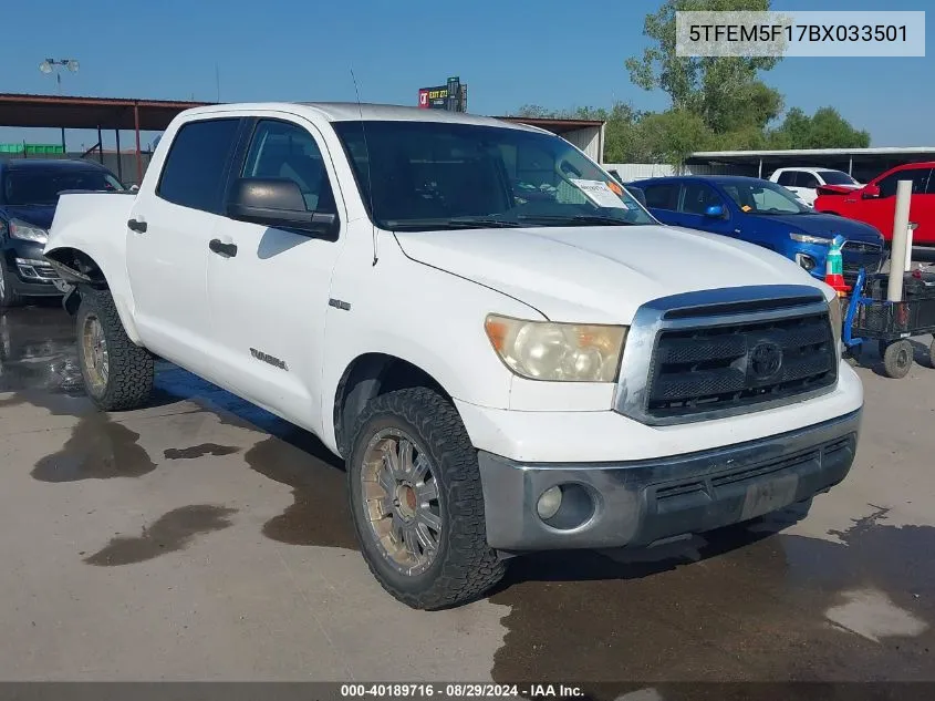 2011 Toyota Tundra Grade 4.6L V8 VIN: 5TFEM5F17BX033501 Lot: 40189716