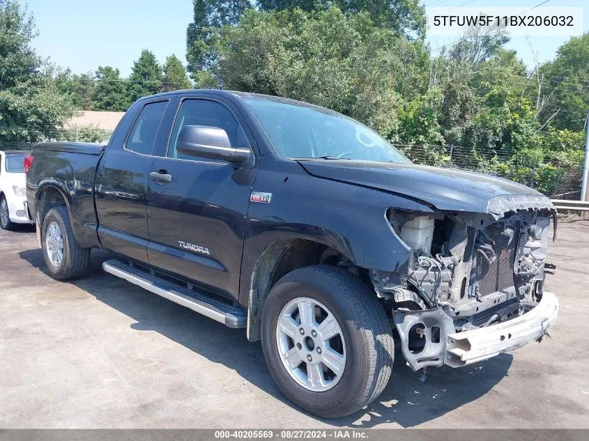 2011 Toyota Tundra Grade 5.7L V8 VIN: 5TFUW5F11BX206032 Lot: 40205569