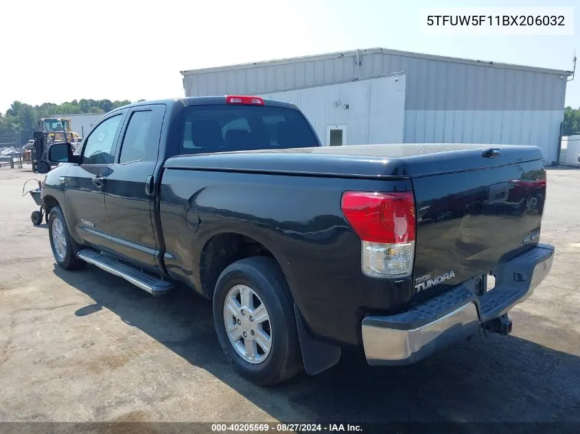 2011 Toyota Tundra Grade 5.7L V8 VIN: 5TFUW5F11BX206032 Lot: 40205569