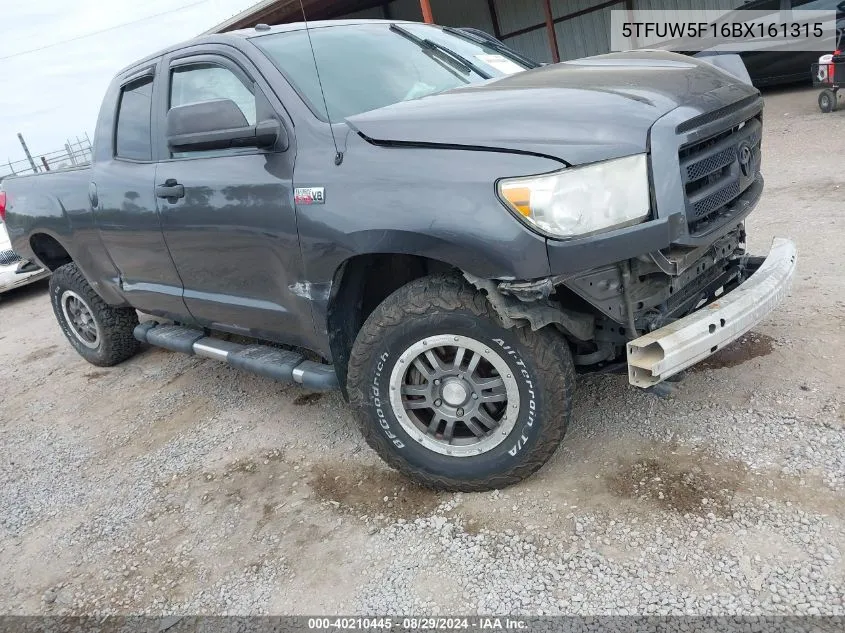 2011 Toyota Tundra Grade 5.7L V8 VIN: 5TFUW5F16BX161315 Lot: 40210445