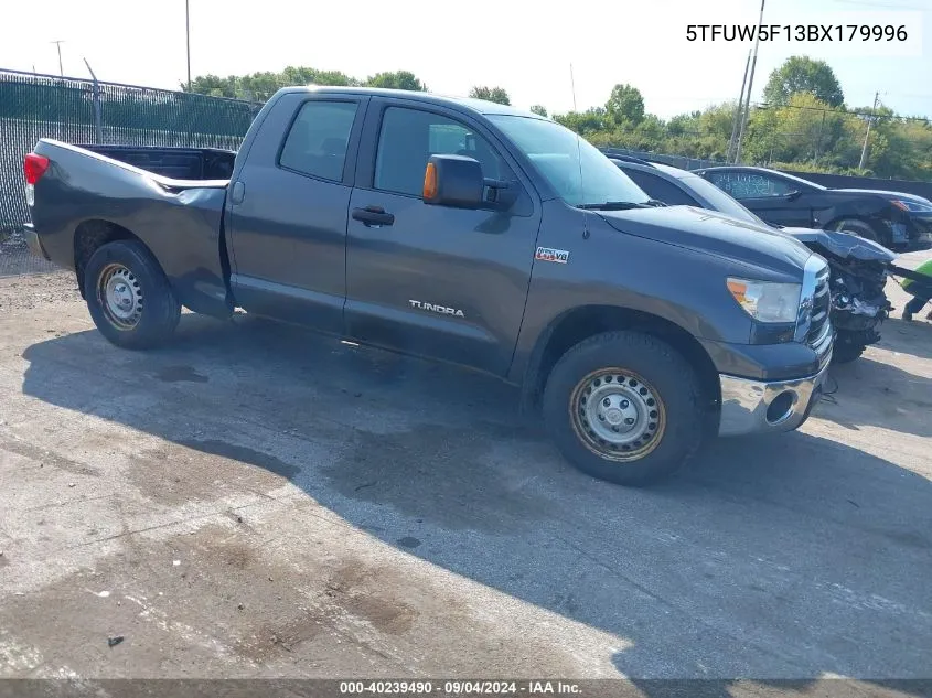 2011 Toyota Tundra Grade 5.7L V8 VIN: 5TFUW5F13BX179996 Lot: 40239490