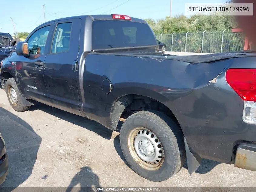 2011 Toyota Tundra Grade 5.7L V8 VIN: 5TFUW5F13BX179996 Lot: 40239490