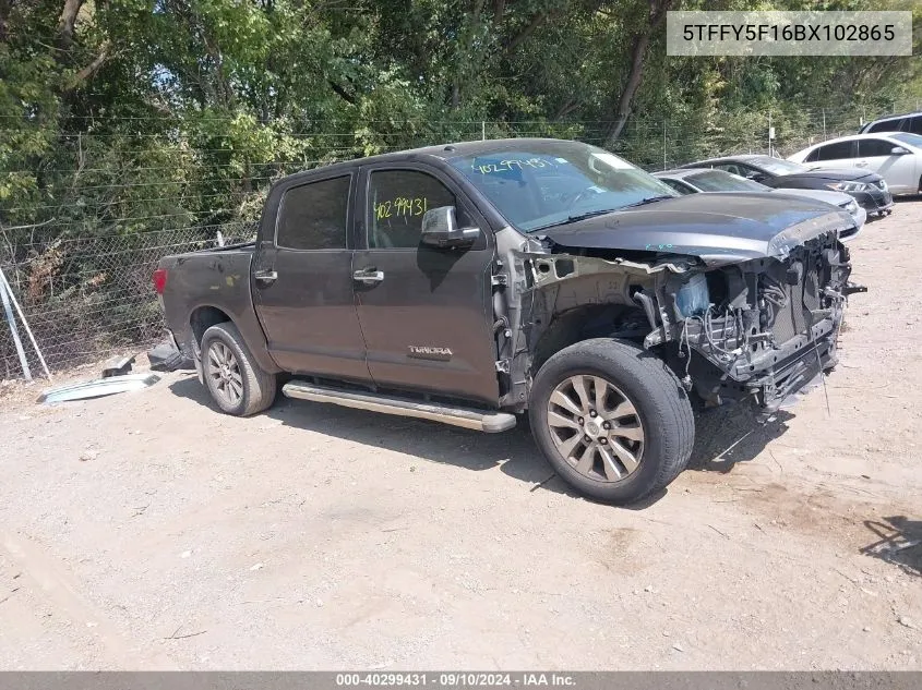 2011 Toyota Tundra Limited 5.7L V8 VIN: 5TFFY5F16BX102865 Lot: 40299431