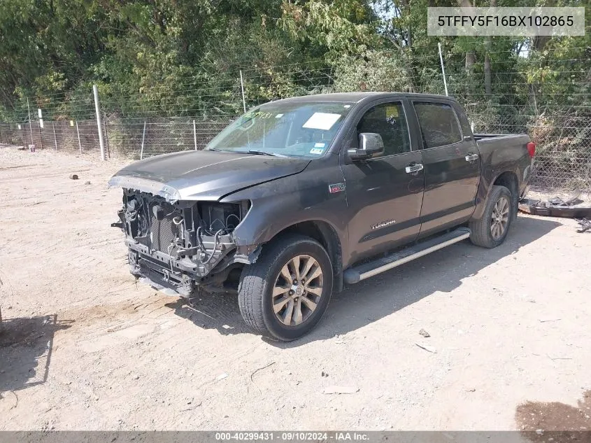 5TFFY5F16BX102865 2011 Toyota Tundra Limited 5.7L V8