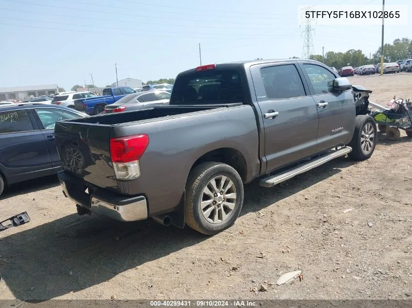 2011 Toyota Tundra Limited 5.7L V8 VIN: 5TFFY5F16BX102865 Lot: 40299431