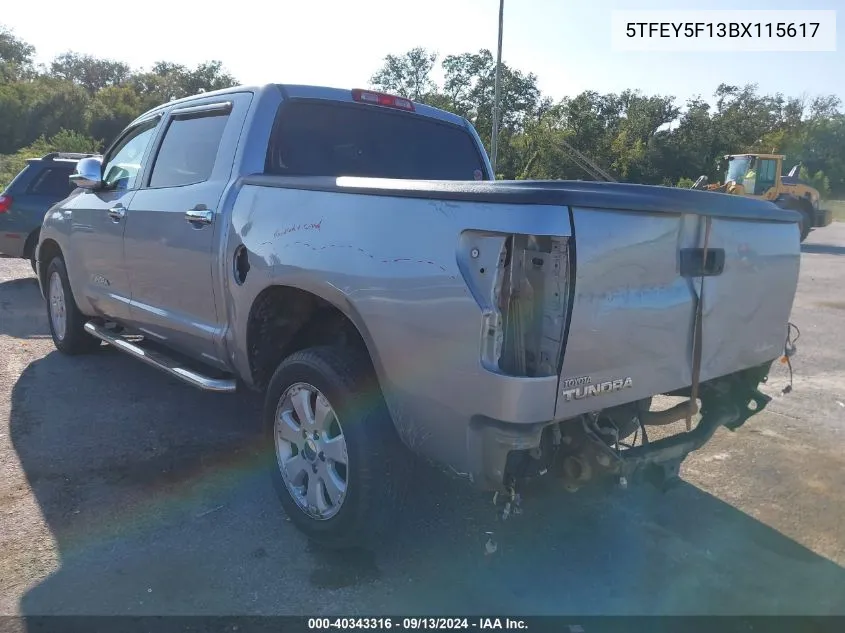 2011 Toyota Tundra Grade 5.7L V8 VIN: 5TFEY5F13BX115617 Lot: 40343316