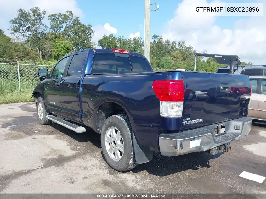 2011 Toyota Tundra Grade 4.6L V8 VIN: 5TFRM5F18BX026896 Lot: 40354877