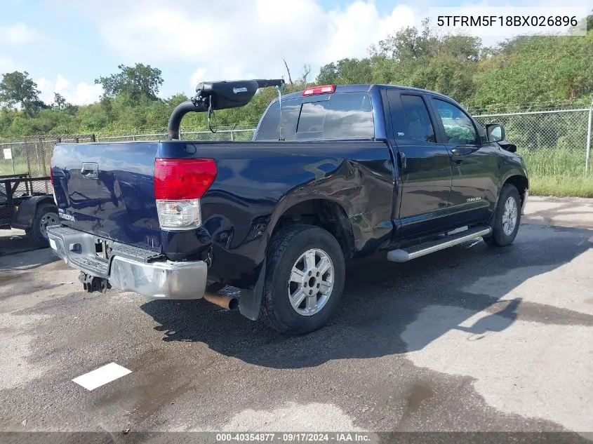 2011 Toyota Tundra Grade 4.6L V8 VIN: 5TFRM5F18BX026896 Lot: 40354877