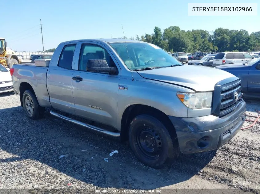 2011 Toyota Tundra Grade 5.7L V8 VIN: 5TFRY5F15BX102966 Lot: 40395972