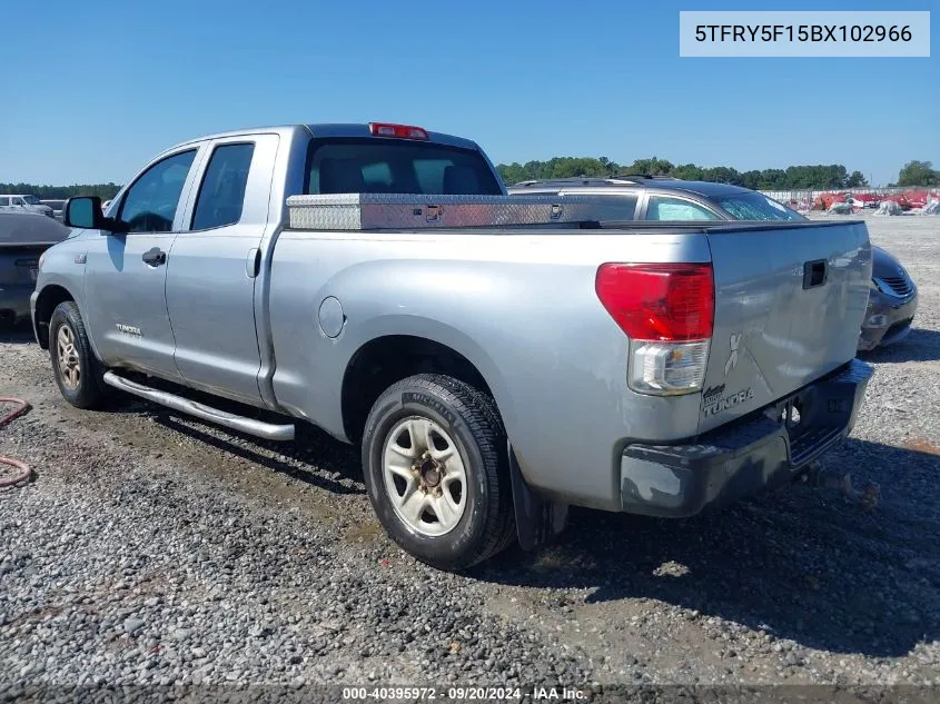 2011 Toyota Tundra Grade 5.7L V8 VIN: 5TFRY5F15BX102966 Lot: 40395972