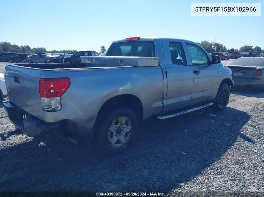 2011 Toyota Tundra Grade 5.7L V8 VIN: 5TFRY5F15BX102966 Lot: 40395972