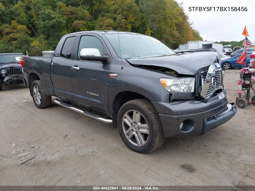 2011 Toyota Tundra Limited 5.7L V8 VIN: 5TFBY5F17BX158456 Lot: 40422941