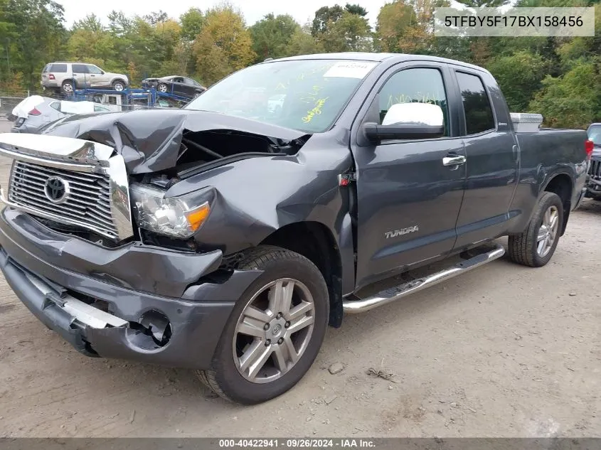 5TFBY5F17BX158456 2011 Toyota Tundra Limited 5.7L V8