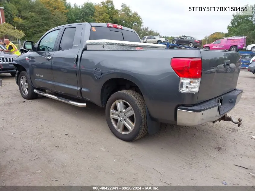 2011 Toyota Tundra Limited 5.7L V8 VIN: 5TFBY5F17BX158456 Lot: 40422941