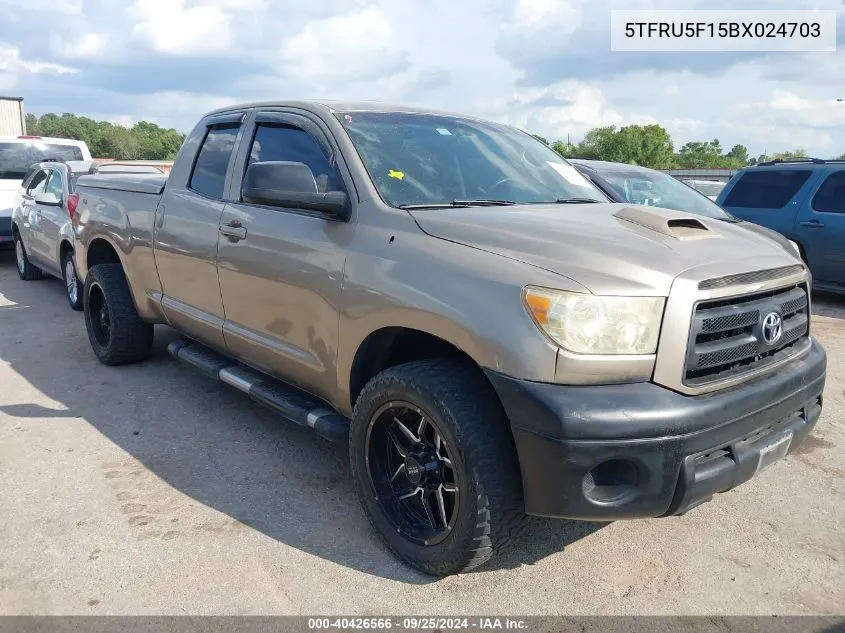 2011 Toyota Tundra Grade V6 VIN: 5TFRU5F15BX024703 Lot: 40426566