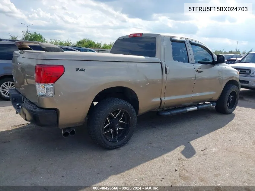 2011 Toyota Tundra Grade V6 VIN: 5TFRU5F15BX024703 Lot: 40426566