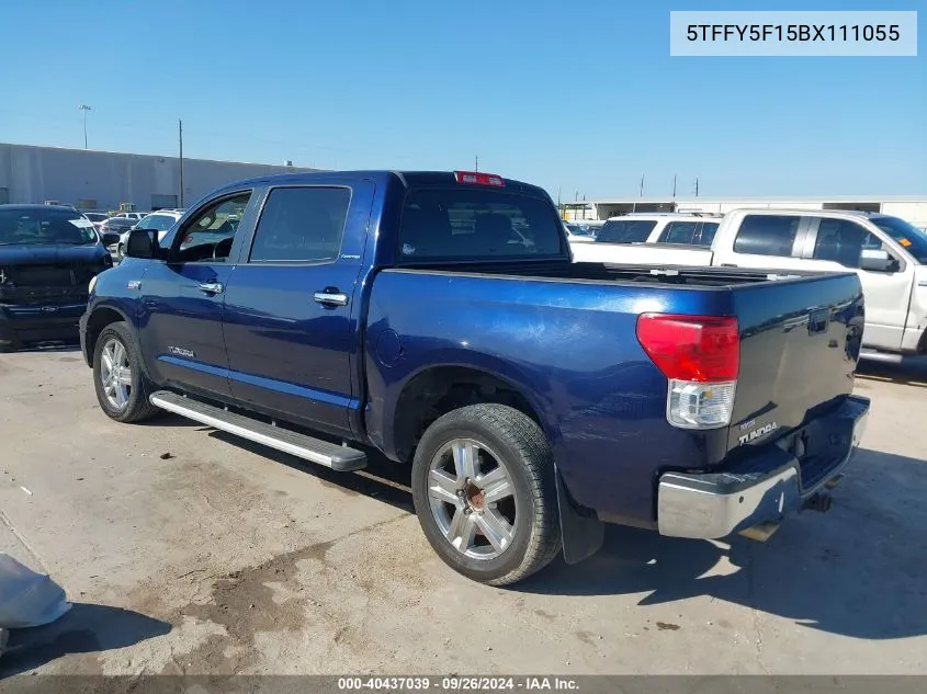 2011 Toyota Tundra Limited 5.7L V8 VIN: 5TFFY5F15BX111055 Lot: 40437039