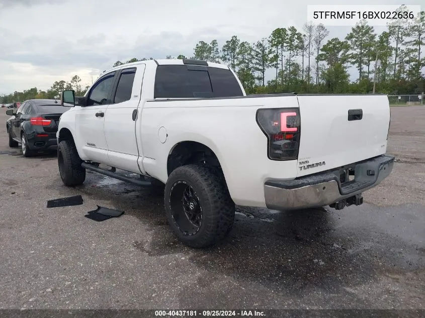 2011 Toyota Tundra Grade 4.6L V8 VIN: 5TFRM5F16BX022636 Lot: 40437181