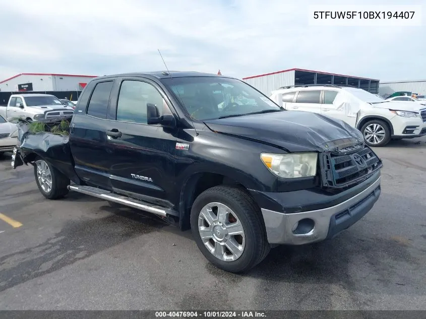 2011 Toyota Tundra Grade 5.7L V8 VIN: 5TFUW5F10BX194407 Lot: 40476904