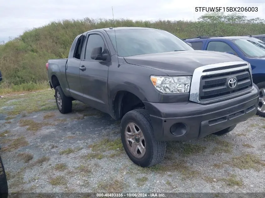 2011 Toyota Tundra Double Cab Sr5 VIN: 5TFUW5F15BX206003 Lot: 40493335