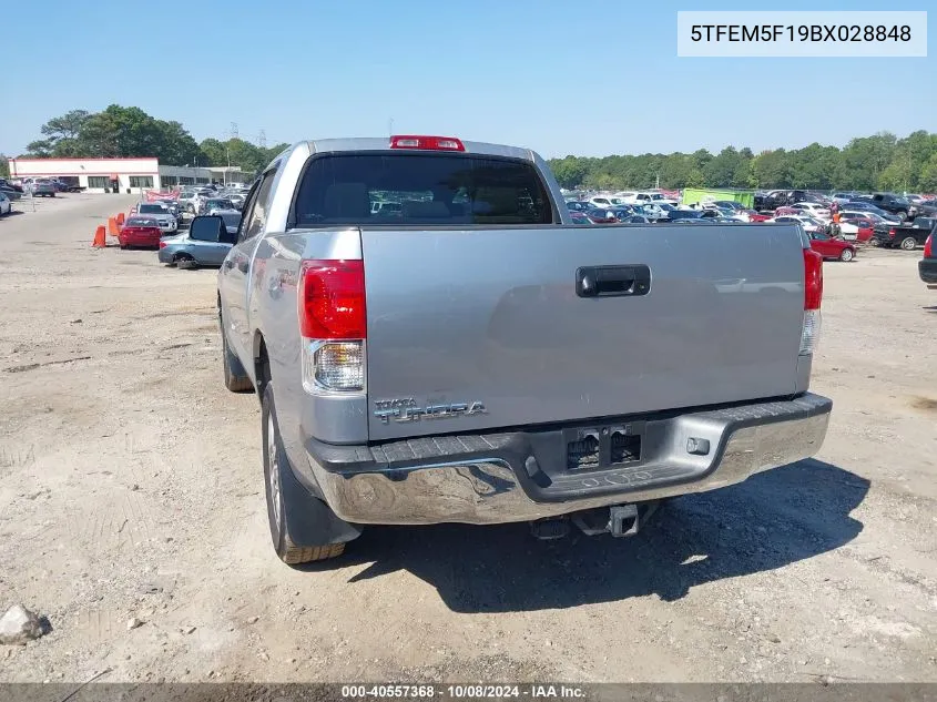 2011 Toyota Tundra Grade 4.6L V8 VIN: 5TFEM5F19BX028848 Lot: 40557368