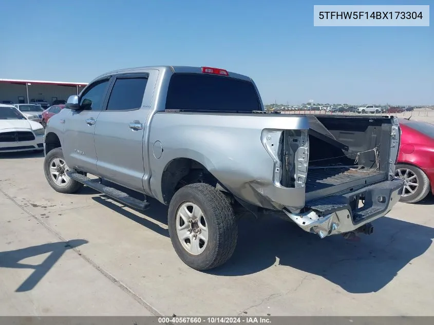 2011 Toyota Tundra Limited 5.7L V8 VIN: 5TFHW5F14BX173304 Lot: 40567660