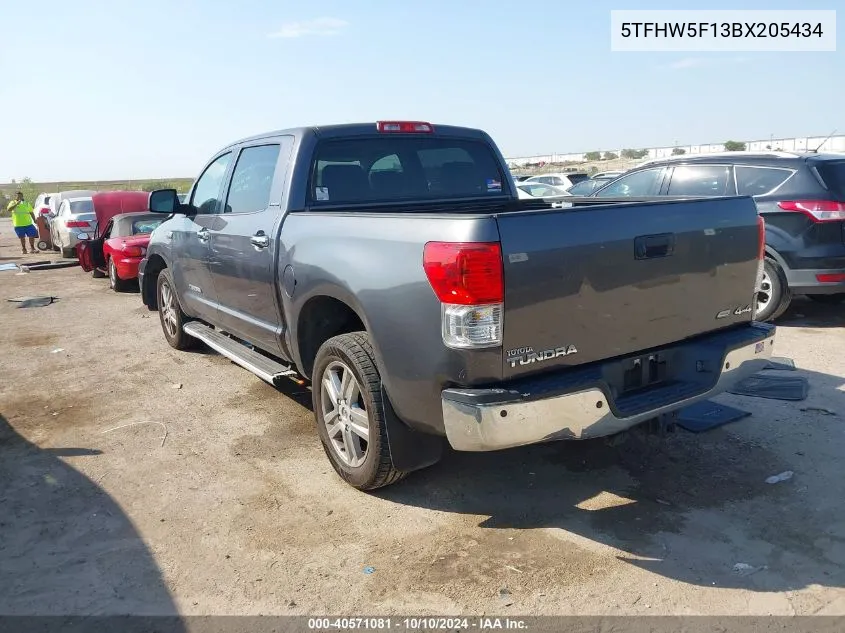 2011 Toyota Tundra Limited 5.7L V8 VIN: 5TFHW5F13BX205434 Lot: 40571081