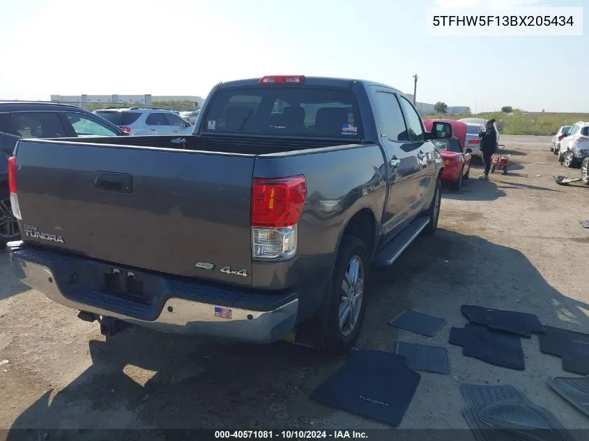 2011 Toyota Tundra Limited 5.7L V8 VIN: 5TFHW5F13BX205434 Lot: 40571081