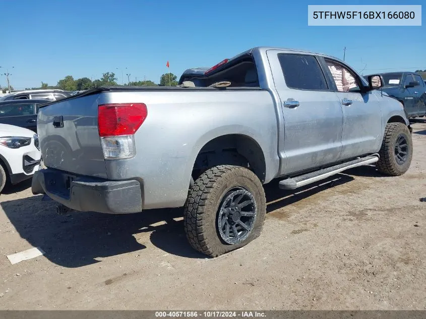 2011 Toyota Tundra Crewmax Limited VIN: 5TFHW5F16BX166080 Lot: 40571586