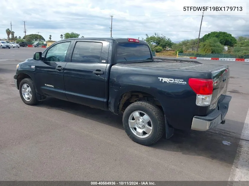 2011 Toyota Tundra Grade 5.7L V8 VIN: 5TFDW5F19BX179713 Lot: 40584936