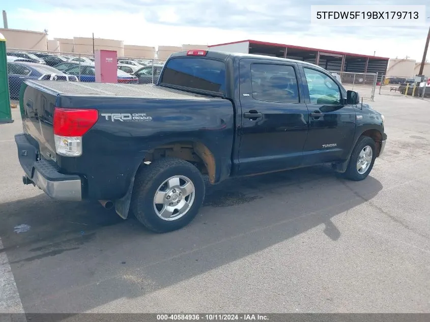 2011 Toyota Tundra Grade 5.7L V8 VIN: 5TFDW5F19BX179713 Lot: 40584936